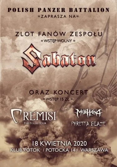 2020 Sabaton Fans Gathering poster